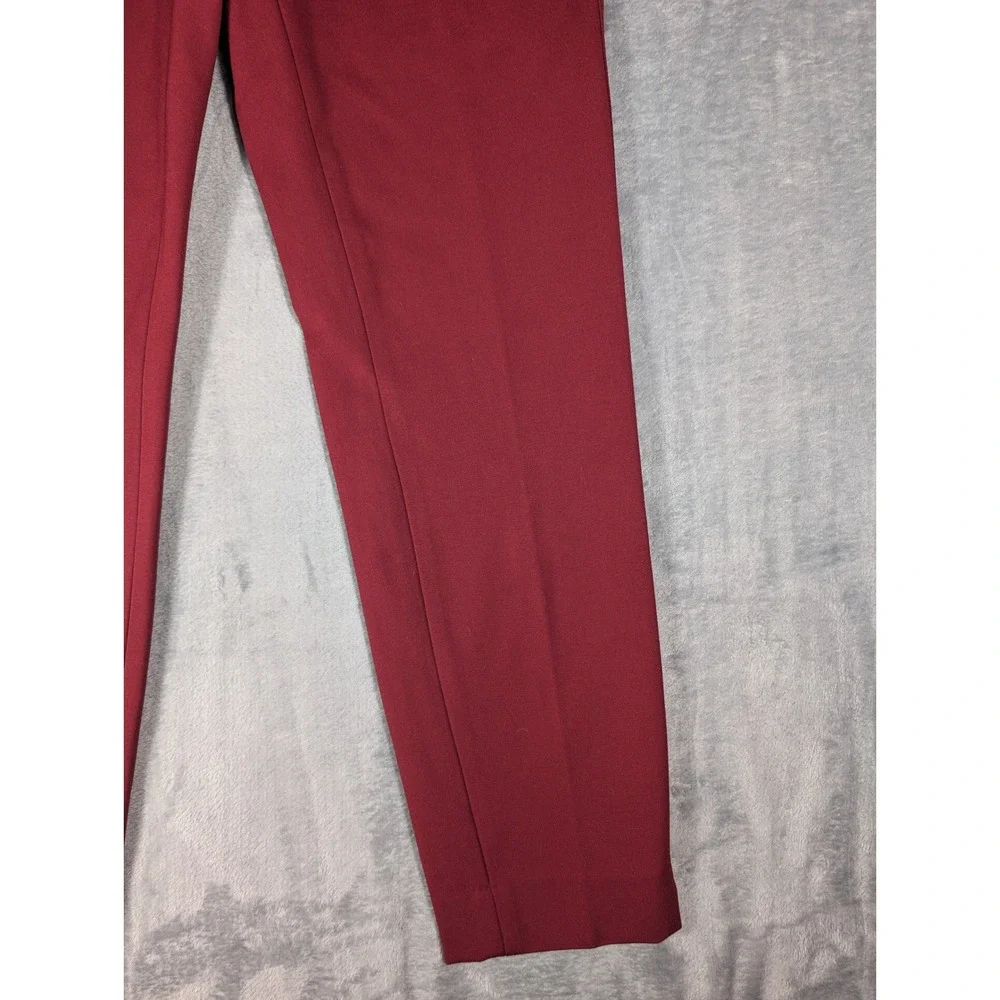 White House Black Market The Slim Ankle Pant Burgundy Maroon Work Trouser Size 2